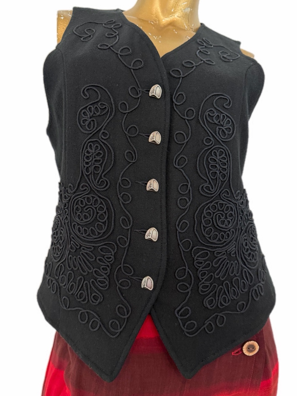 Vintage Hunt Club Western Wool/rayon Soutache Vest size M 37” chest